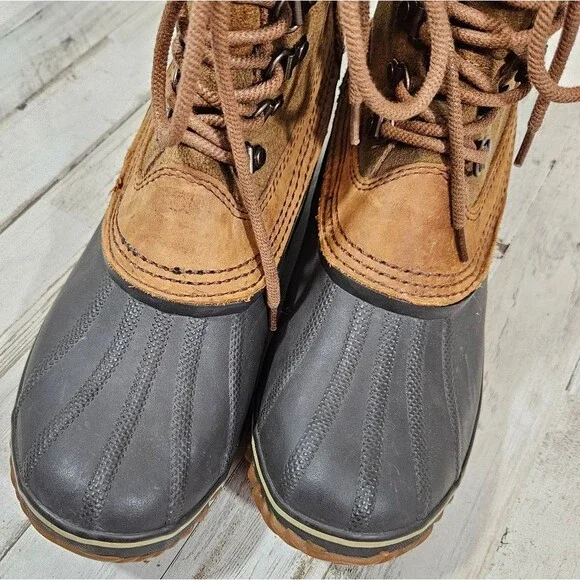 Sorel Winter Weather Duck Rain Outdoor Fancy Lace II Boots womens size 10 - Picture 8 of 9